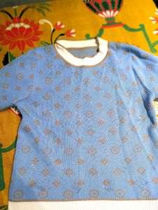 Korean Vintage Style Patterned Knit Top