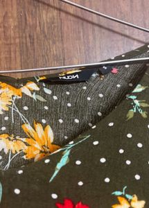 Floral Olive Green Top