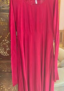 Red Anarkali Kurti Legging Set