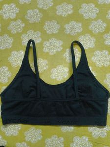 Black Branded Sports Bra