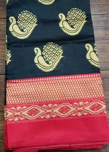 Elegant Black and Gold Saree