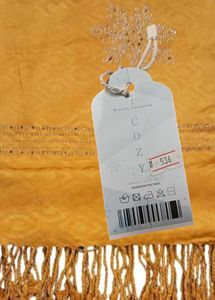 MUSTARD STOLE WITH SWAROVSKI WORK