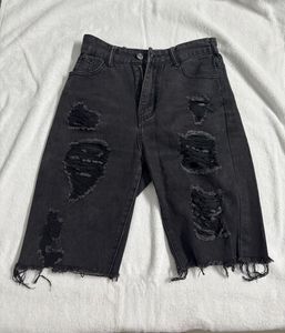 Distressed Denim Shorts