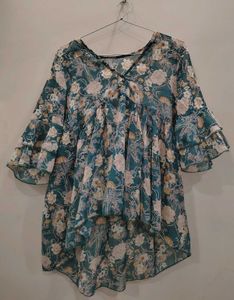Floral Print Tiered Top