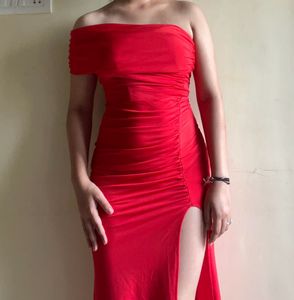 Red Floor Length Dress