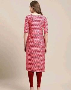 Stylish Pink &amp; Red Kurti Dress