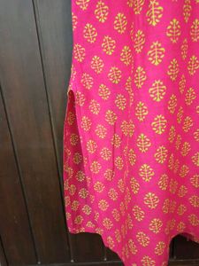 Pink Printed Kurta (36&#34;-38&#34;)