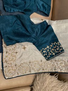 Beautiful Saree With Handwork Gotta Patti