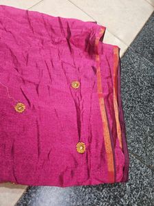 Purple Embroidered Ethnic saree