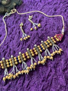 Ethnic Beaded Necklace & Earring Set