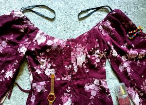 AESTHETIC FLORAL RUFFLE MINI FOR WOMEN