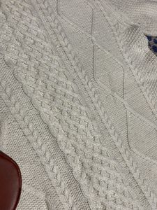 White Cable Knit Sweater with free gift hand bag