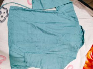 Embroidered Teal Tunic Top