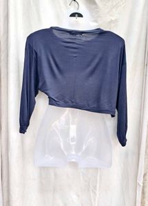 53010. Blue Brooklyn Crop Top