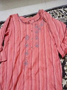 Peach Embroidered Suit Set