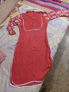 Casual Daily Wear Long Kurti Elbow Sleeves