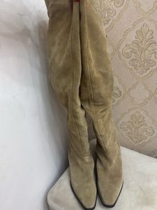 Suede Knee-High Boots