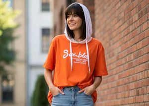 Orange Graphic Print Tee
