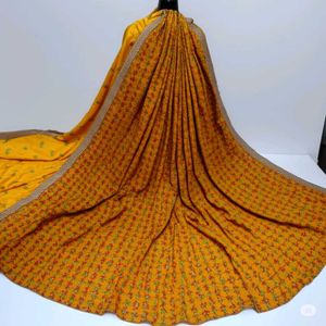 Yellow Floral Print Dupatta