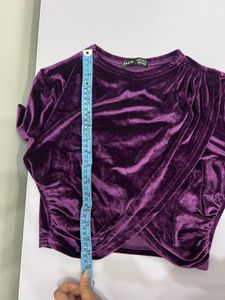 Purple Velvet Crop Top