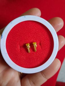 Gold Heart Stud Earrings
