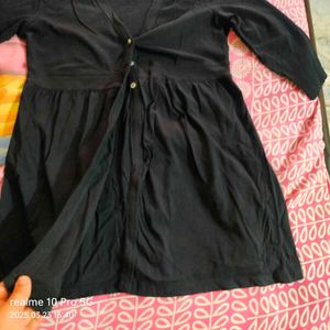 Black Button-Down Top