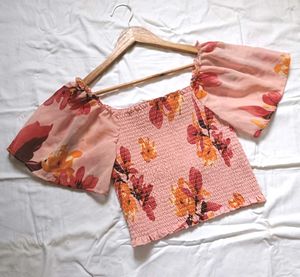 Unused Peach Floral Top