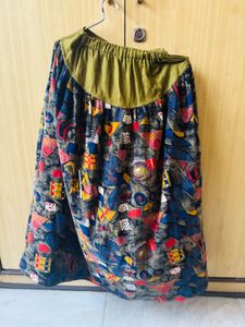 Vintage Patterned Maxi Skirt