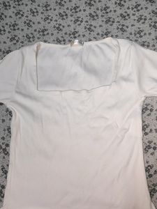 Broad Square Neck,Fitted Small Sized Crop Top