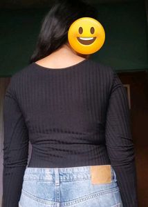 Black Long Sleeve bodysuit top