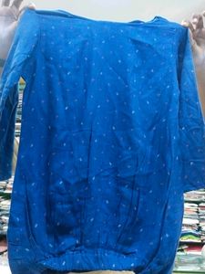 Blue Patterned Long Sleeve Top