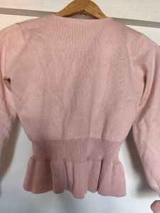 Pink Peplum Winter Top