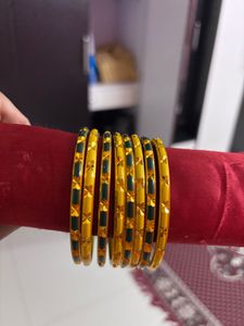 Green &amp; Gold Bangle Set