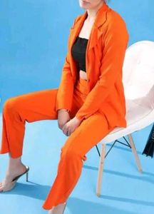Stylish Orange Blazer Suit