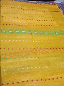 Yellow Printed Saree