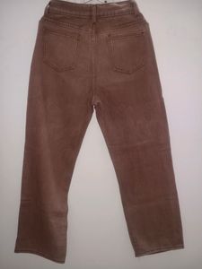 Brown Wide Leg Denim