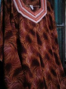 Vintage Brown Patterned Maxi Dress