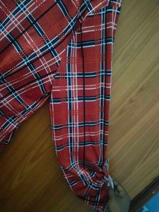Red Plaid Tunic Top