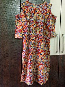 Floral Print Cold Shoulder Dress