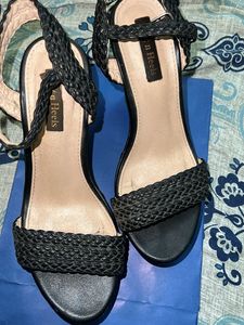 Black Braided Wedges