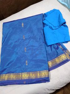 Royal Blue Traditional silk saree with Blouse