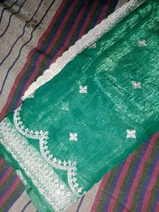 Partywear Saree Attached With Blouse