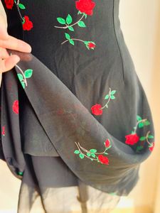 Floral Classic Black Dress