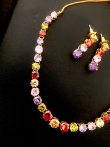 Multicolour Stone Necklace Chokar Style