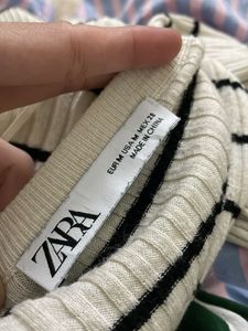 zara y2k striped cardigan