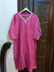 Pink Leheriya Kurta