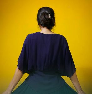 Navy Blue Butterfly Tops