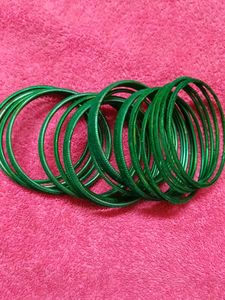 Green Bangles And Earrings Combo