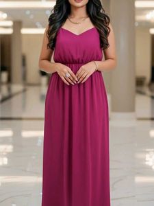 Elegant Magenta Maxi Dress