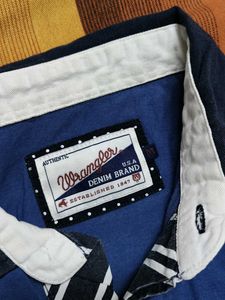 Wrangler Men Blue Cotton Casual Tshirt